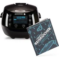 Reishunger Reiskocher - Digitaler Reiskocher & Dampfgarer, 860 W, Timer- und Warmhaltefunktion, 7-Kochphasen-Technologie, LED-Display