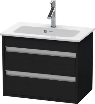 Duravit Ketho Waschtischunterbau wandhängend Eiche Schwarz Matt 600x385x480 mm - KT645201616 KT645201616