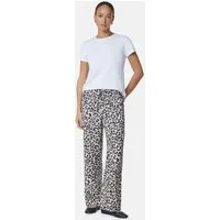 comma Chinos Hose Schlupfhose mit Bindedetail und Leo-Muster