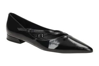 H?gl 8-11 1816 0100 Riemchen Pumps Schwarz Lackleder Blockabsatz