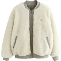 self Fleecejacke Self. Bomberjacke mit Teddykunstfell (1-St)