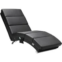 Casaria Relaxliege London Massage, 1 Teile, Massage Heizfunktion 186x89x55cm Kunstleder Gepolstert 180kg Belastbar