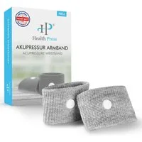 Health Press Akupressur-System-Bandage Armband Grau Dank optimierter Passform für jedes Handgelenk geeignet, Dermatologisch getestet