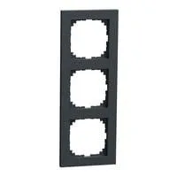 Rahmen dreifach, Thermoplast edelmatt, Schutzart IP20, Maße 90x234x12 mm anthrazit, Retail
