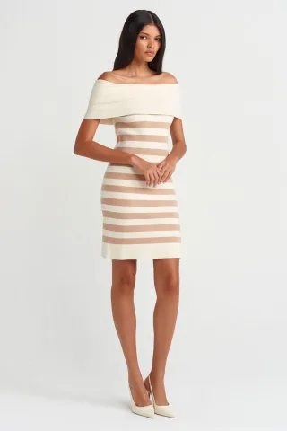 Gestreiftes Ripp-Minikleid