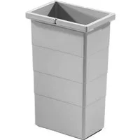 Hailo Einbaumülleimer Hailo Inneneimer 1075969 hellgrau 10 Liter 226 x 156 x 350 mm 2 Henkel