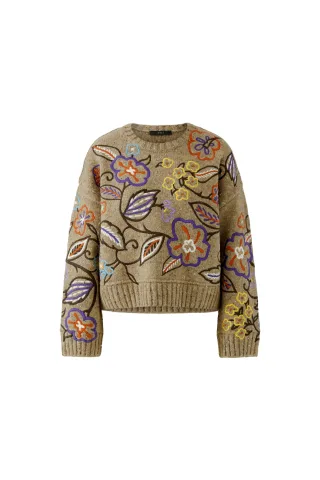 Oui - Pullover camel violet - Gr. - 44
