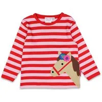 Toby Tiger Langarmshirt Langarmshirt mit Pferdekopf-Applikation