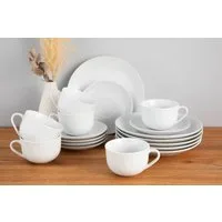 OTTO home Kaffeeservice Alff (18-tlg), 6 Personen, Porzellan, Geschirr-Set, harmonische, trendige Coupeform