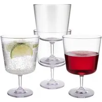 APS Gläser-Set, 4-tlg., Tritan, 4-er Set Mehrwegbecher, bruchsichere Tritan Gläser 300ml, Kristallklar