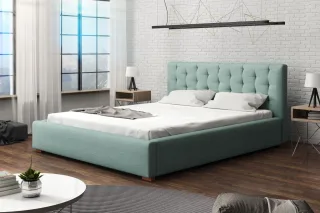 Polsterbett Bett Doppelbett LUCCA Stoff 120x200cm Stoff Sawana Mintgrün