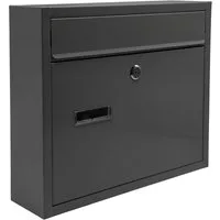 relaxdays Briefkasten mit Namensschild (5-St), Anthrazit