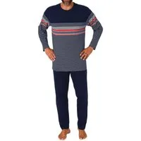 Normann Pyjama Normann Herren Schlafanzug Pyjama lang in eleganter Streifenoptik
