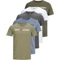 Jack & Jones Print-Shirt Bedrucktes T-Shirt aus Baumwolle (5er-Pack)