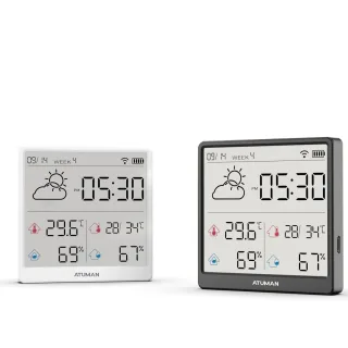 1/2Pcs Duka Atuman TH3Hygrometer WIFI Indoor Outdoor Temperature Humidity Monitoring Humidity Meter with 4.3-inch LCD