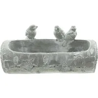 Home-trends24.de Vogeltränke Vogeltränke Baumstamm Garten Deko Outdoor Trinkstelle 25 cm