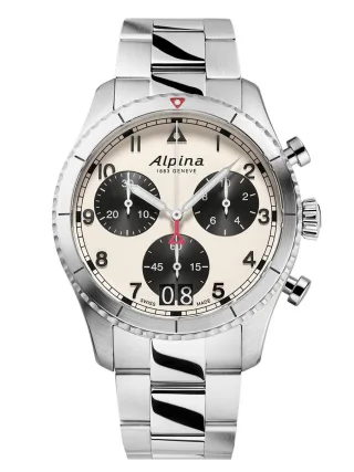 Alpina Startimer Pilot Herren Silberuhr AL-372WB4S26B
