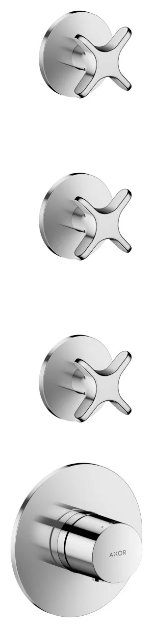 Hansgrohe Thermostatmodul Unterputz AXOR One für 3 Verbraucher mit Kreuzgriff chrom, 48713000 48713000