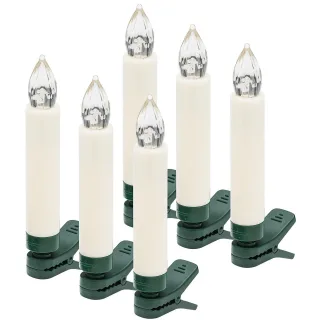 LED-Christbaumkerzen, Erweiterungspackung, 6 Kerzen, batteriebetrieben