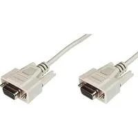 Serielles Datatransfer Anschlusskabel, D-Sub9 (Buchse) > D-Sub9 (Buchse) beige, 3 Meter