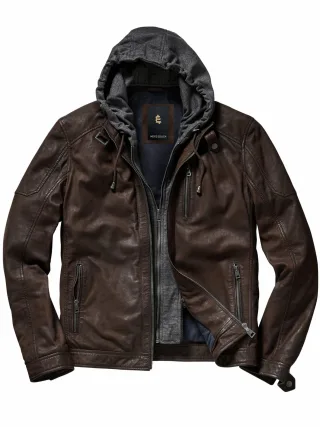 Mey & Edlich Herren Hausboot-Lederjacke Braun 100 % Lammleder
