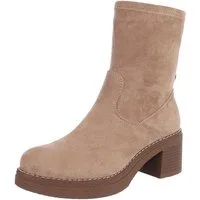 Ital-Design Elegante Ankle Boots mit Blockabsatz für Damen Plateaustiefelette (90598750) Blockabsatz Stiefeletten in Hellbraun