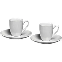 Ritzenhoff & Breker Espressotasse Bianco, 2-tlg., Porzellan, 80 ml, Tassen inkl. Untertassen, spülmaschinengeeignet
