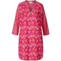 Himalaya Clothing Tunikakleid Damen 3/4-Arm Blusenkleid Blockprint - Sommer Tunika aus Bio-Baumwolle Lebendiges Sommerkleid mit hohem Tragekomfort