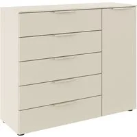 rauch Schubkastenkommode Kommode Türkommode Sideboard Kombikommode FLIPP (Breite 120 cm mit 2 Einlegeböden), 1-türig mit 5 Schubladen und Soft-Close-Funktion