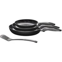 KING Pfannen-Set, Aluminium (Set, 4-tlg., je 1x Bratpfanne Ø 20 cm - H. 3,5 cm, Ø 24 cm - 4 cm, Ø 28 cm, 5 cm), Induktion
