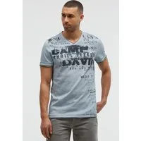 CAMP DAVID V-Shirt mit Used-Kanten