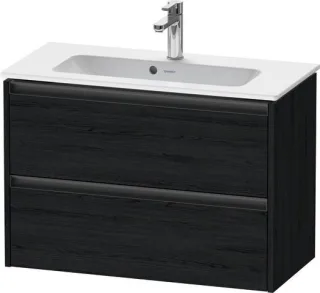 Duravit Ketho.2 Waschtischunterbau wandhängend Eiche Schwarz Matt 810x390x549 mm - K25256016160000 K25256016160000