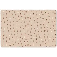 MuchoWow Platzset Herzen - Braun - Muster - Kind, (1-St), Kinder-Arbeitsunterlage Schreibtisch, Bastelmatte Kind, Zeichenmatte