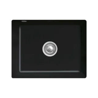 Villeroy und Boch Unterbauspüle 331002S5 mit Ablaufgarnitur und Excenterbetätigung, Ebony
