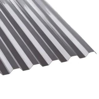 Polycarbonat Lichtplatte | Tejemacro | Heatbloc | Spundwand | 76/18 | 1 mm | Breite 1115 mm | silbergrau-durchscheinend