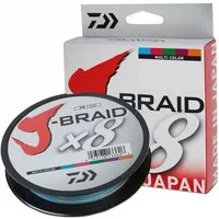 Daiwa Angelschnur, 150 m Länge, Daiwa J-Braid X8 0.06mm-150m Multi-Color Geflochtene Schnur