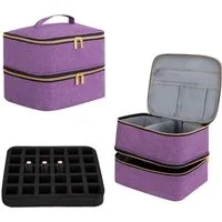 Youyijia Aufbewahrungstasche Nagellack-Organizer-Tasche, Doppelschicht Nagellack Tasche