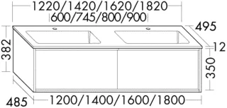 Burgbad Mineralguss-Waschtisch+Waschtischunterschrank Uomo Preisgruppe 2 Anthrazit Solid Matt/Weiß SHPA142F7470C0037