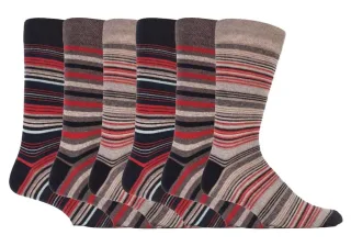 6er-Pack bunte gestreifte Baumwollsocken für Herren in 7 verschiedenen Ausführungen