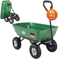 Gardebruk Bollerwagen, Transportwagen 300 kg mit Kippfunktion Luftbereifung Handwagen Garten