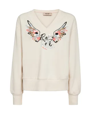 MOS MOSH - MMCosette V-LS Spring Sweatshirt ecru - Gr. - M