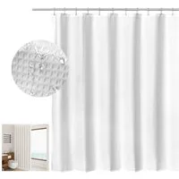 OKWISH Duschvorhang Badezimmer Vorhang Badewannenvorhang Dusche Breite 180 cm (180x180 cm Wasserabweisend Anti-schimmel Waschbar 12 Duschvorhangringe, Vorhänge aus Stoff), für Badezimmer Haus Hotel Wohnung Wohnmobil Wohnheim