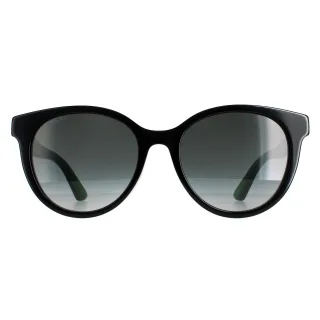 Gucci Round WoHommes Black avec Green and Red Grey Gradient GG0702SKn Lunettes de soleil