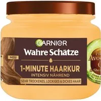 GARNIER Haarkur Garnier Wahre Schätze 1-Minute Haarkur Avocado-Öl, mit Avocado-Öl und Sheabutter, vegane Formel, ohne Silikone