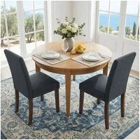 TLGREEN Küchenstuhl 2er Set,Esszimmerstühle mit Massivholzbeinen, Polsterstühle mit Nieten Vielseitiger für Küche, Esszimmer