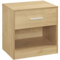 VASAGLE Nachttisch mit Schublade, Griff und offenem Fach (1-St), Beistelltisch für Schlafzimmer und Wohnzimmer, 1er / 2er Set