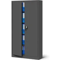 Jan Nowak Aktenschrank Metall Büroschrank abschließbar 90 cm JAN 4 Böden Stahl (Pulverbeschichtet 0,6 mm Wandmontage möglich PZH-zertifiziert) Ordnerschrank 50 Ordner Schloss 2 Schlüssel robust 13 Farben