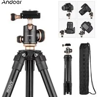 Andoer Q160SA Kamerastativ mit Panorama-Kugelkopfstativ DSLR-Digitalkameras Kamerastativ (bis 126cm höhenverstellbar, 8kg Tragfähigkeit)