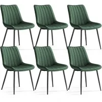 SONGMICS Esszimmerstuhl Stuhlset – Polsterstühle, Moderner Küchenstuhl. Samt (6 St), Küchenstuhl, Samt,Polsterstuhl, bis 120 kg, ERGONOMISCHES DESIGN