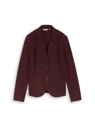 Tom Tailor - Slim Fit Blazer mit Ottoman Struktur preppy plum melange - Gr. - XL